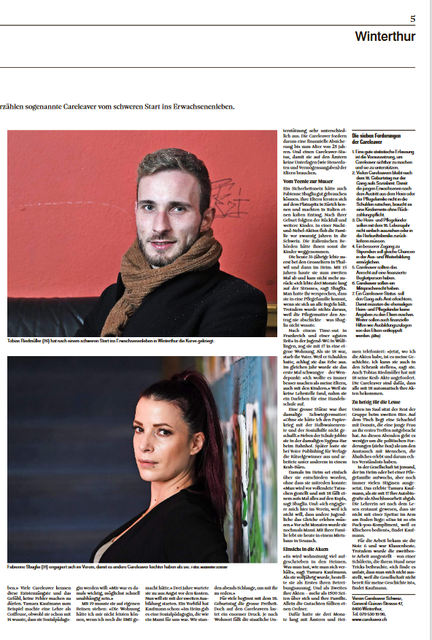 Articolo con quattro testimonianze nel “Landbote” del 24 dicembre 2021, intitolato: “A 18 anni sono caduto completamente in un buco” ("Mit 18 fiel ich komplett ins Loch"). I bambini affidati e in affidamento vengono rilasciati all'indipendenza al più tardi dopo l'apprendistato.
